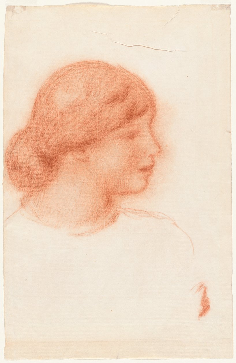 Nuoren naisen profiili, n.1910 (punaliitu) tekijältä Pierre Auguste Renoir