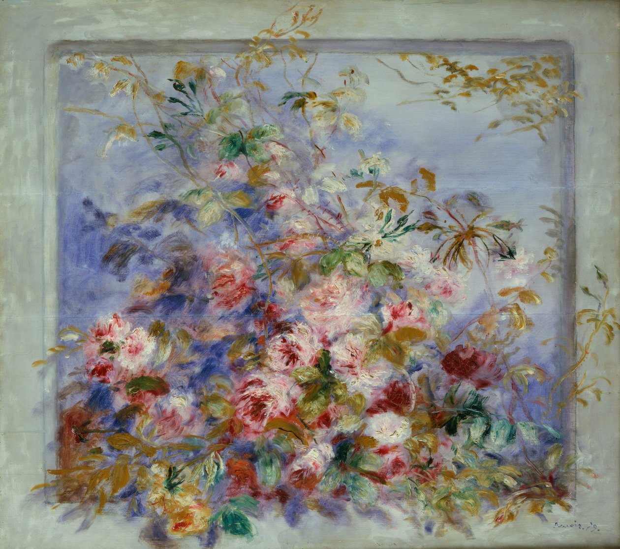 Ruusut ikkunassa, 1879 tekijältä Pierre Auguste Renoir