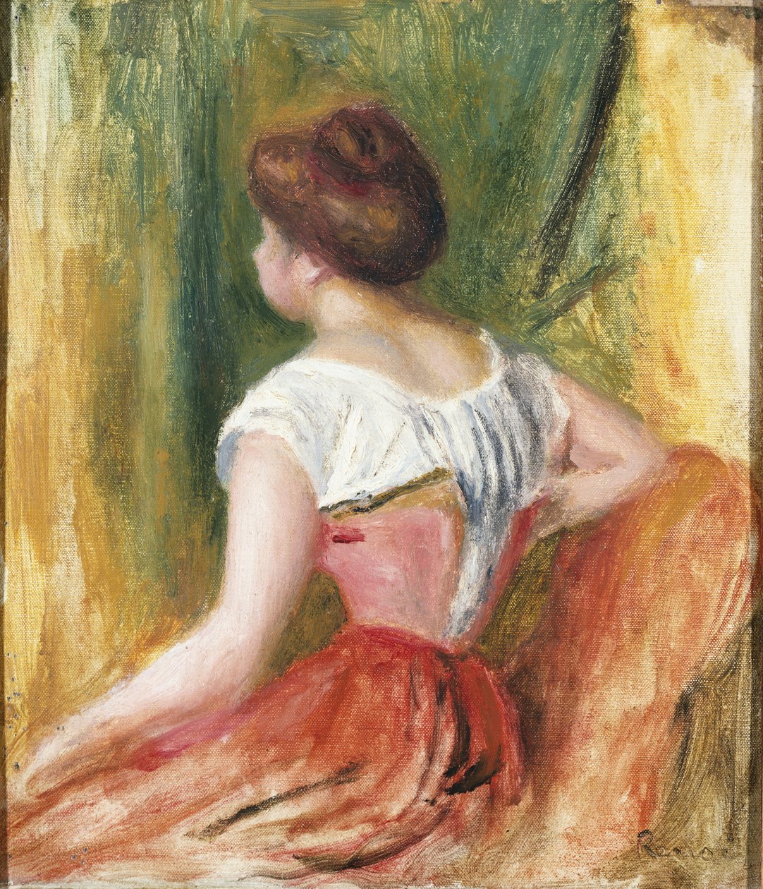 Istuva nuori nainen tekijältä Pierre Auguste Renoir
