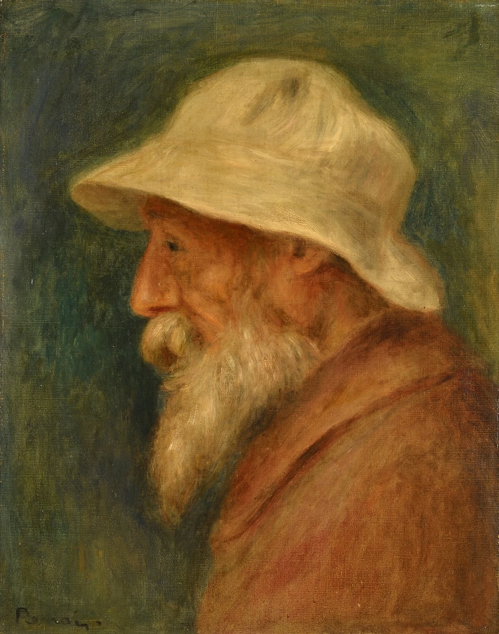 Omakuva ja valkoinen hattu par Renoir, Pierre Auguste (1841-1919) tekijältä Pierre Auguste Renoir