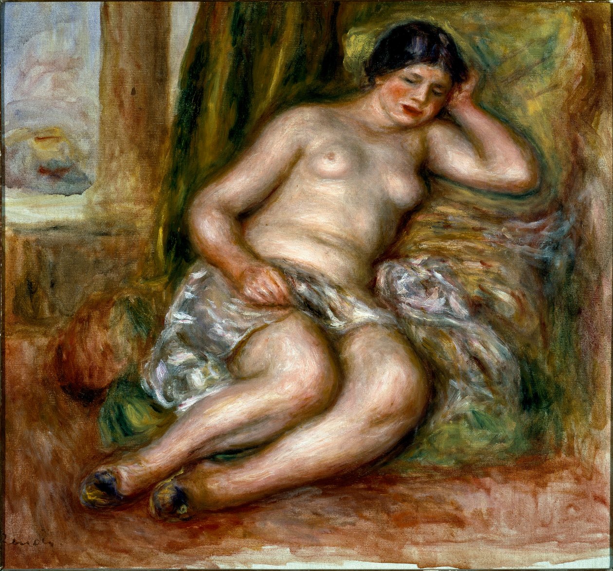 Sleeping odalisque tai tossut Odalisque. Pierre Auguste Renoirin maalaus (Pierre-Auguste tekijältä Pierre Auguste Renoir