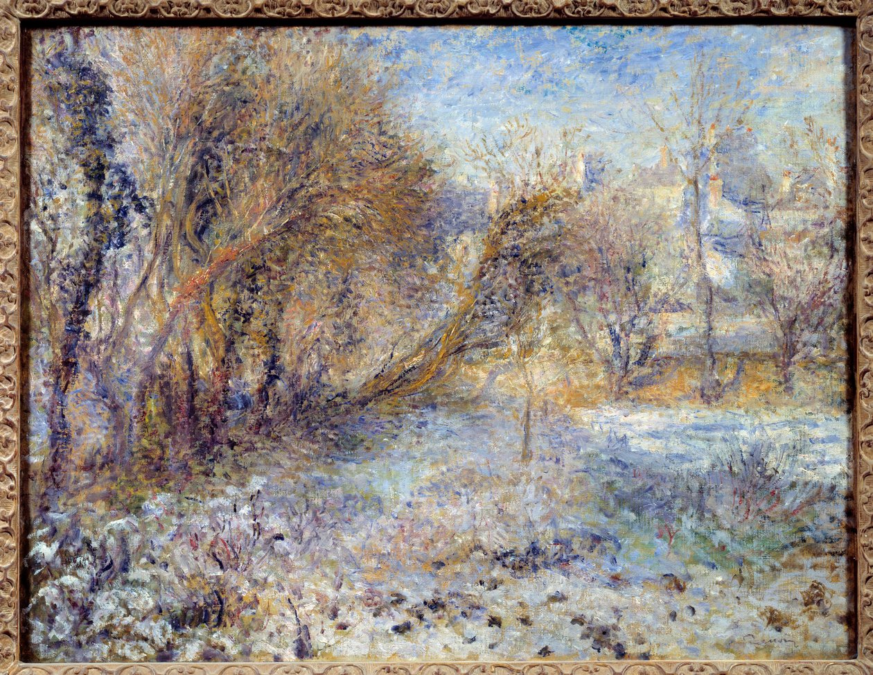Pierre Auguste Renoirin (1841-1919) lumimaisemamaalaus 1875 su. 0,51 x 0,66 m Pariisi, Musee de l