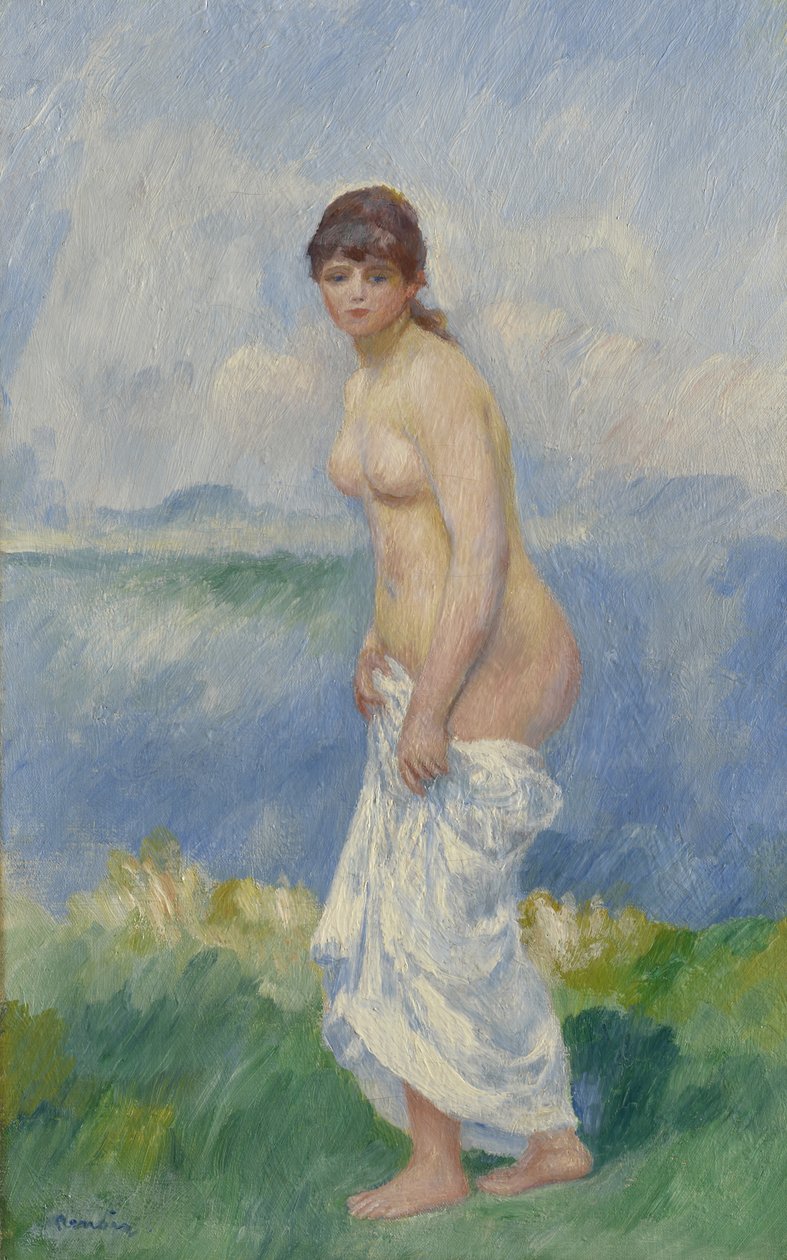 Seisova kylpejä, n. 1885 tekijältä Pierre Auguste Renoir