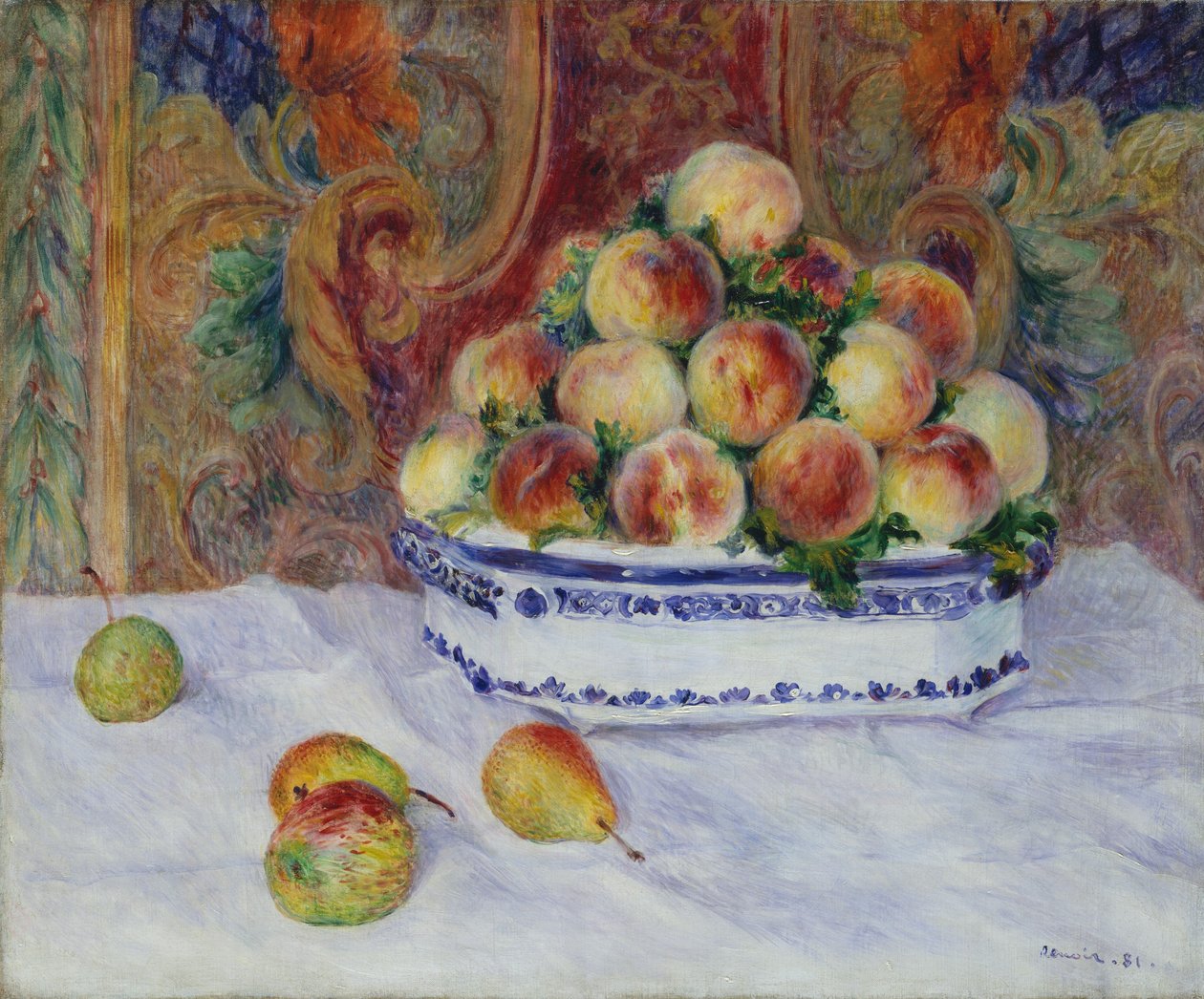 Asetelma persikoiden kanssa, 1881. tekijältä Pierre Auguste Renoir