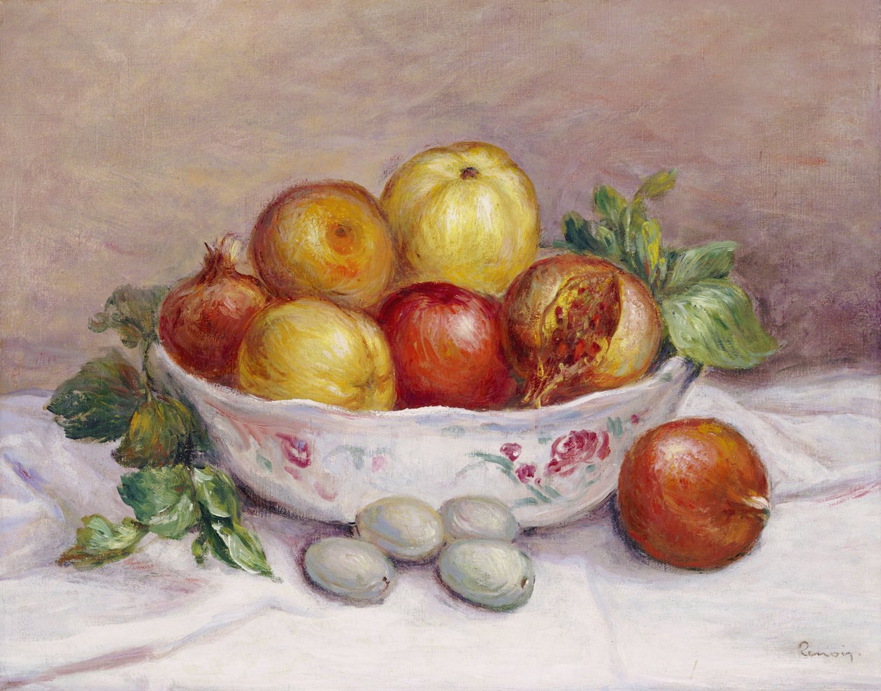 Asetelma granaattiomenan kanssa tekijältä Pierre Auguste Renoir