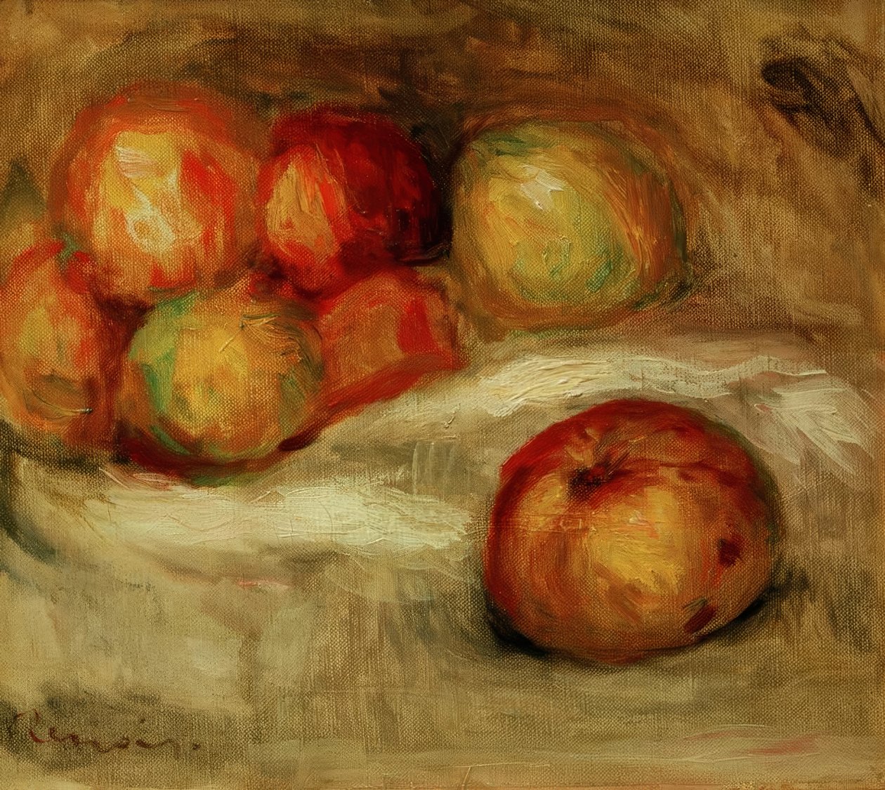 Asetelma omenoiden kanssa tekijältä Pierre Auguste Renoir