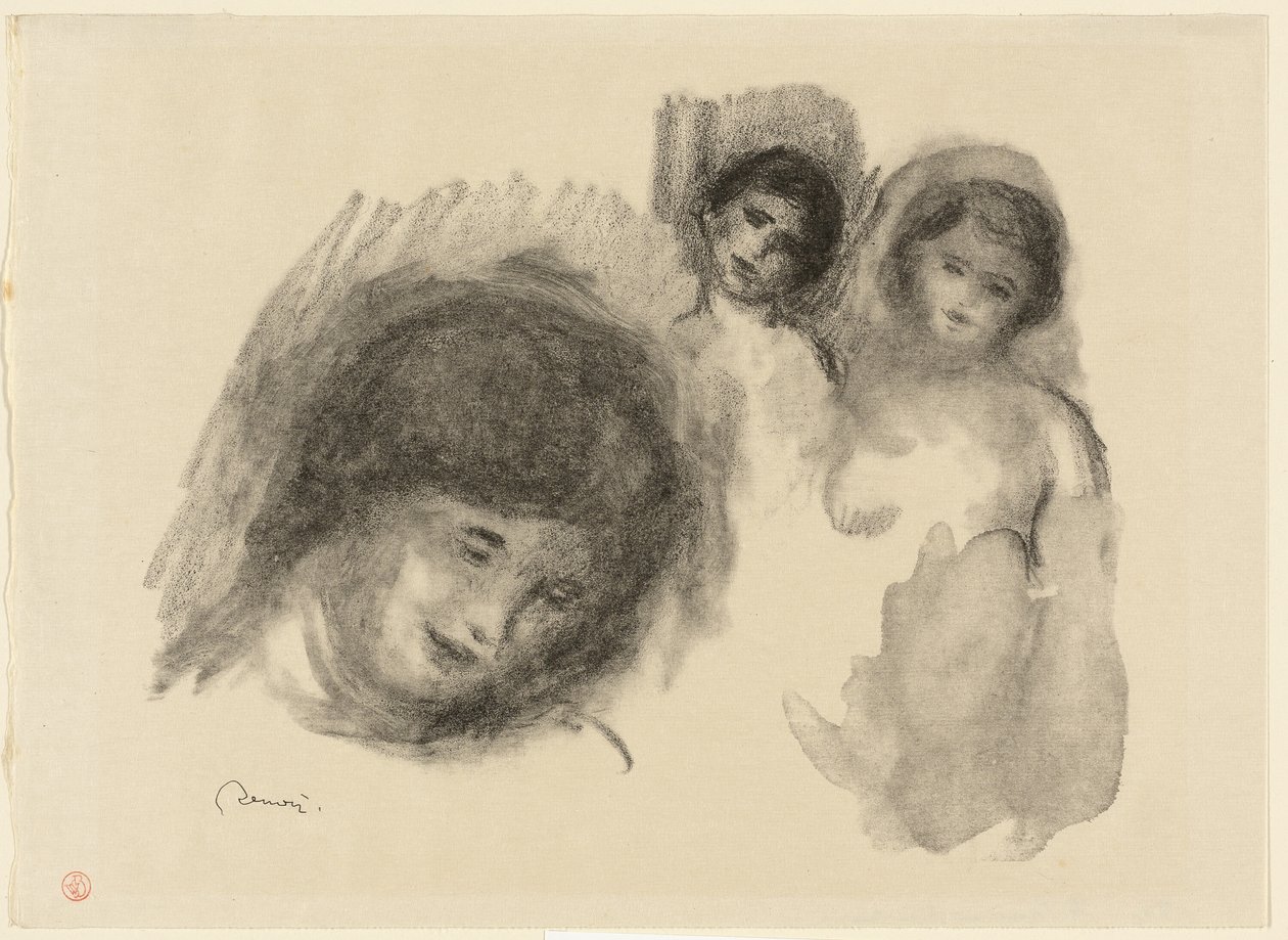 Kivi kolmella luonnoksella tekijältä Pierre Auguste Renoir