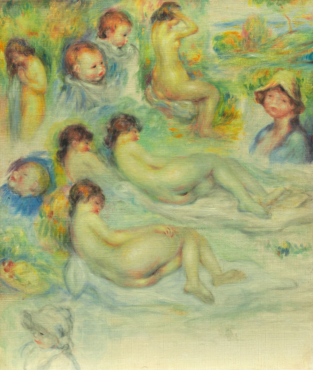 Pierre Renoirin tutkimukset; Hänen äitinsä, Aline Charigot; Alastonkuvat; ja Maisema tekijältä Pierre Auguste Renoir