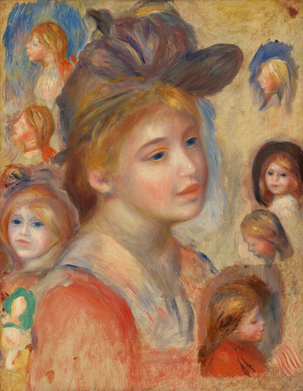 Tutkimus tyttöjen päistä tekijältä Pierre Auguste Renoir