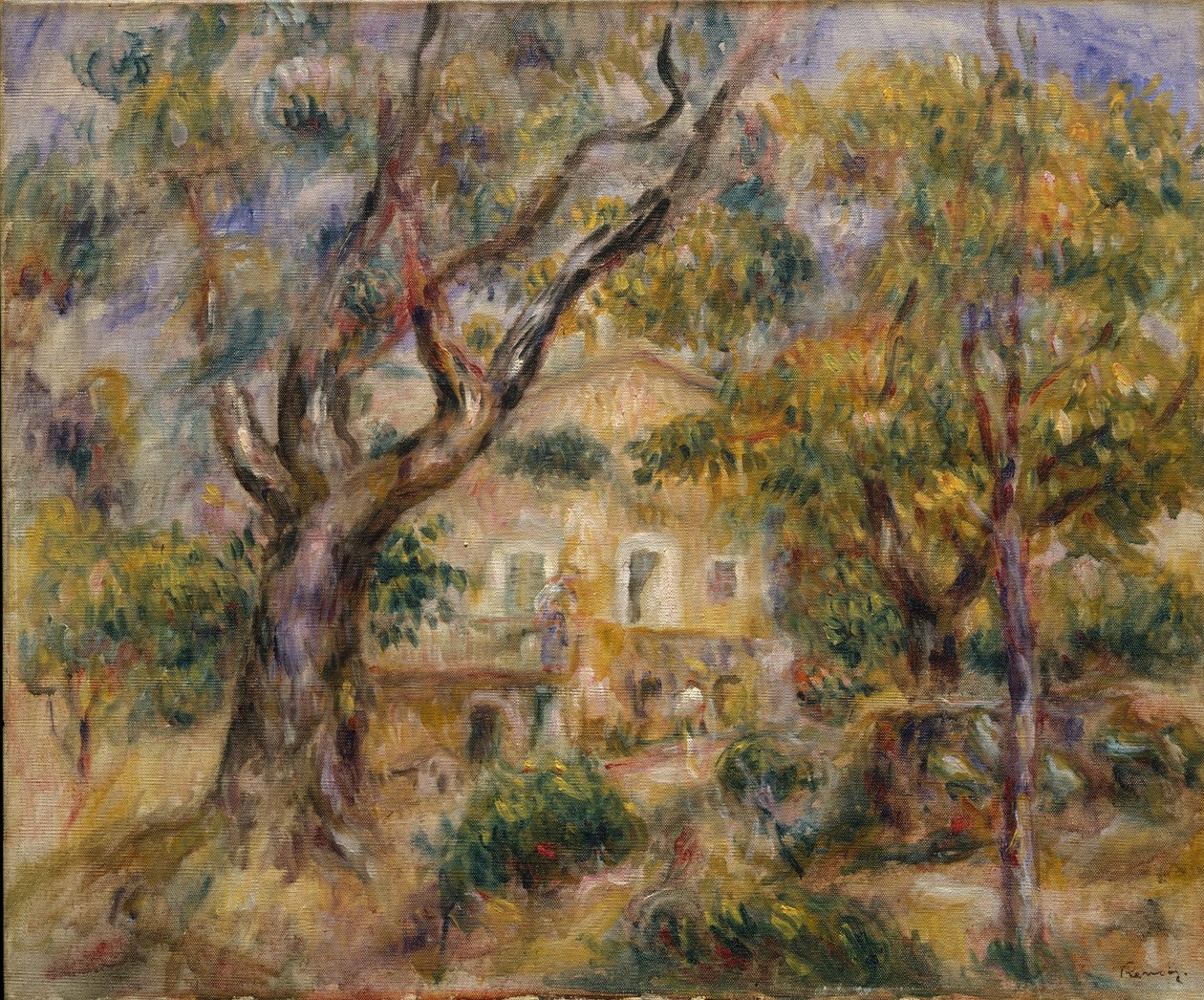 Les Collettesin maatila, Cagnes, 1908-1914 tekijältä Pierre Auguste Renoir