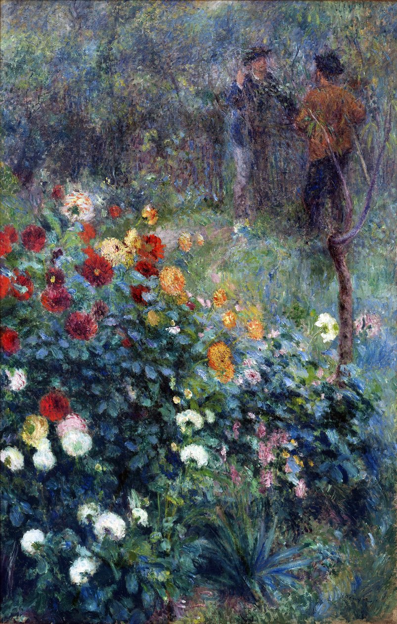 Puutarha Rue Cortotilla, Montmartre - Pierre Auguste Renoir (1841-1919). Öljy kankaalle tekijältä Pierre Auguste Renoir