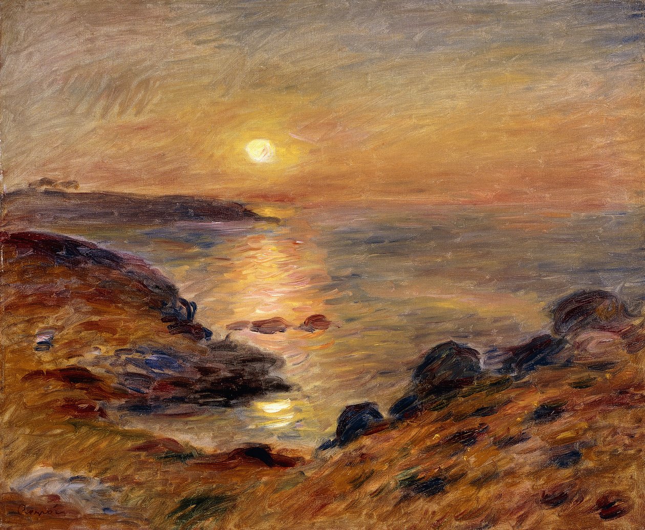 Auringonlasku Douarnenezissä; Auringonlasku Douarnenezissä, 1883 tekijältä Pierre Auguste Renoir