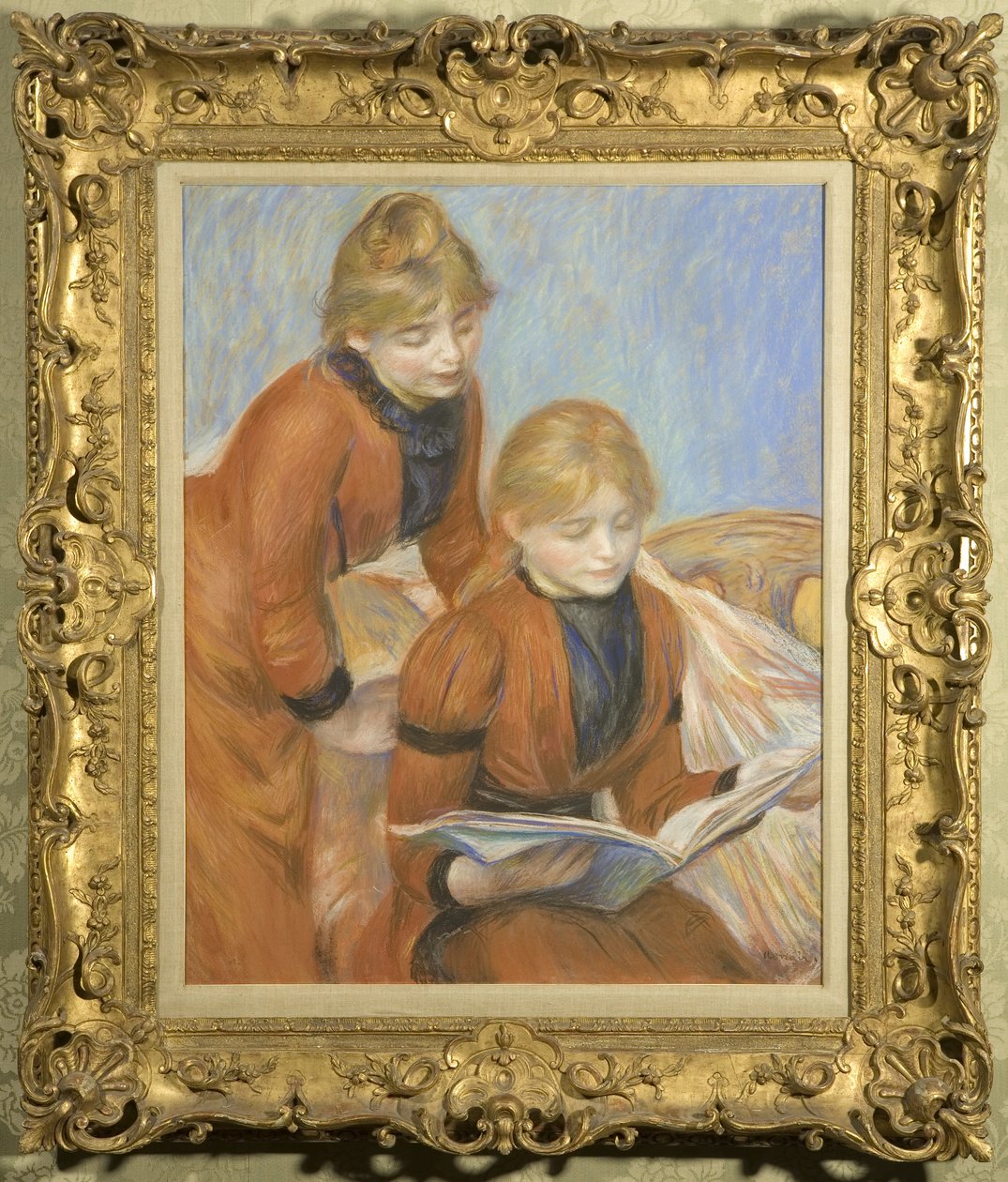 The Two Sisters, n. 1889 (pastelli paperille) tekijältä Pierre Auguste Renoir
