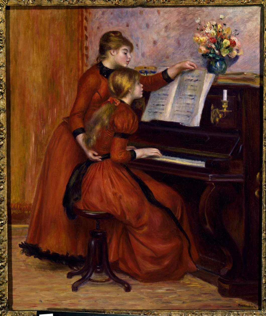 Pierre Auguste Renoirin (1841-1919) Pianolecon maalaus tekijältä Pierre Auguste Renoir