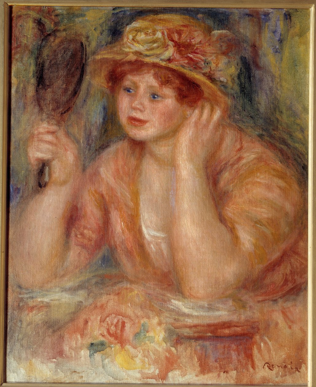 Nainen peilissä. Pierre Auguste Renoirin (1841-1919) maalaus tekijältä Pierre Auguste Renoir