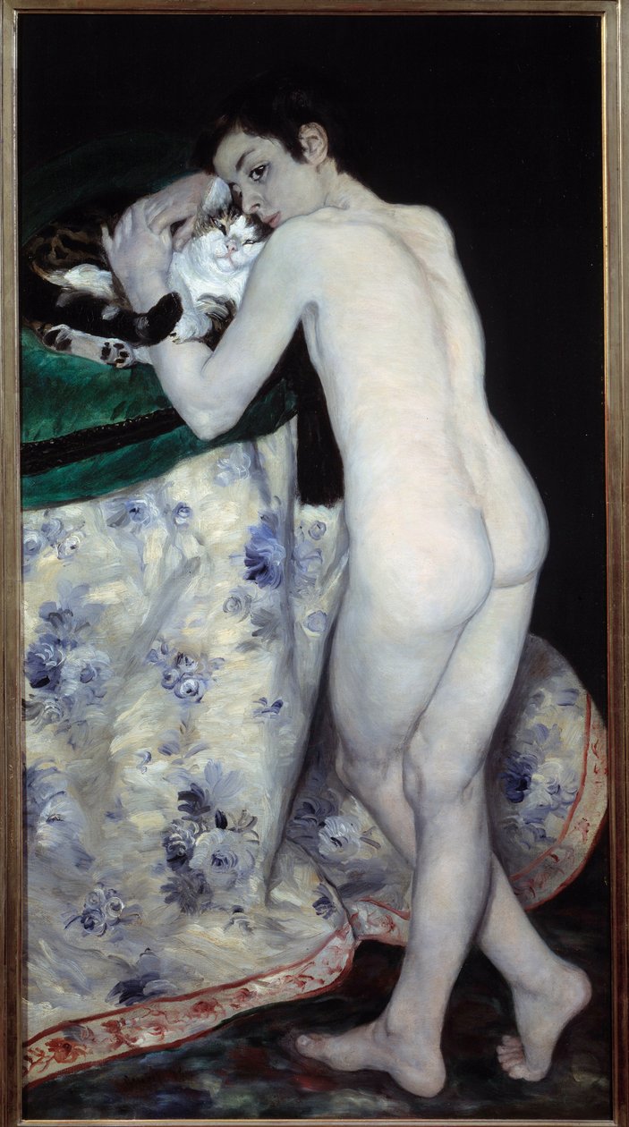 Nuori poika kissalle. Pierre Auguste Renoirin (1841-1919) maalaus tekijältä Pierre Auguste Renoir