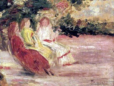 Kolme naista puistossa tekijältä Pierre Auguste Renoir