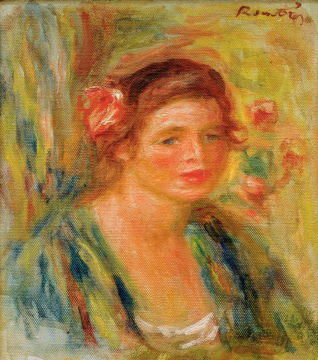 Nuoren naisen pää (Gabriellen muotokuva) tekijältä Pierre Auguste Renoir