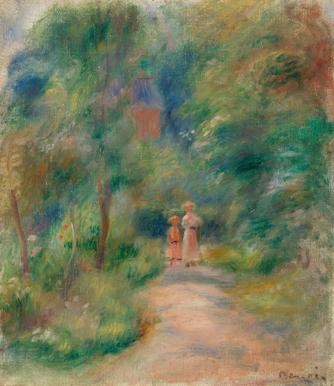Kaksi hahmoa polulla tekijältä Pierre Auguste Renoir