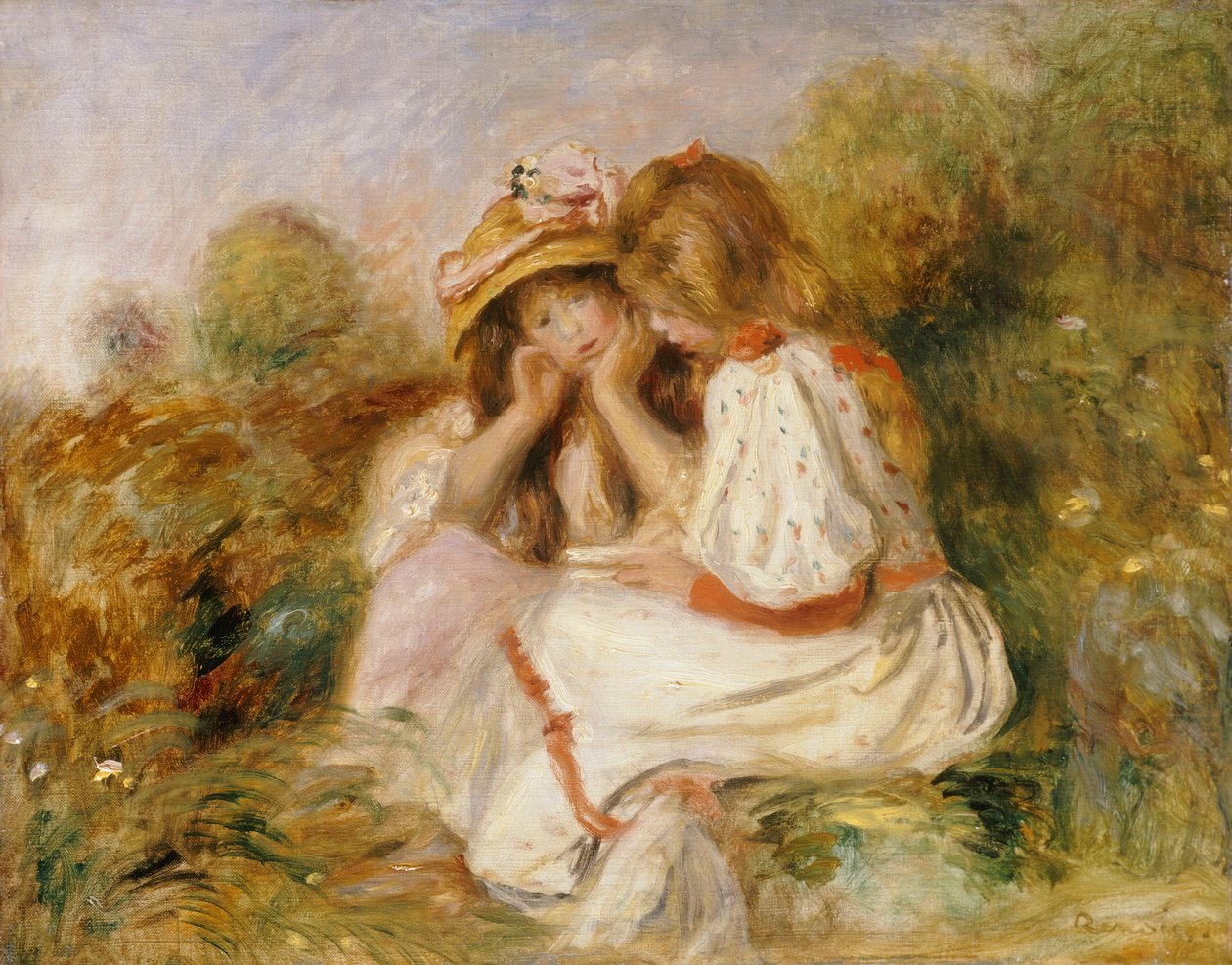 Kaksi tyttöä, n. 1890 tekijältä Pierre Auguste Renoir