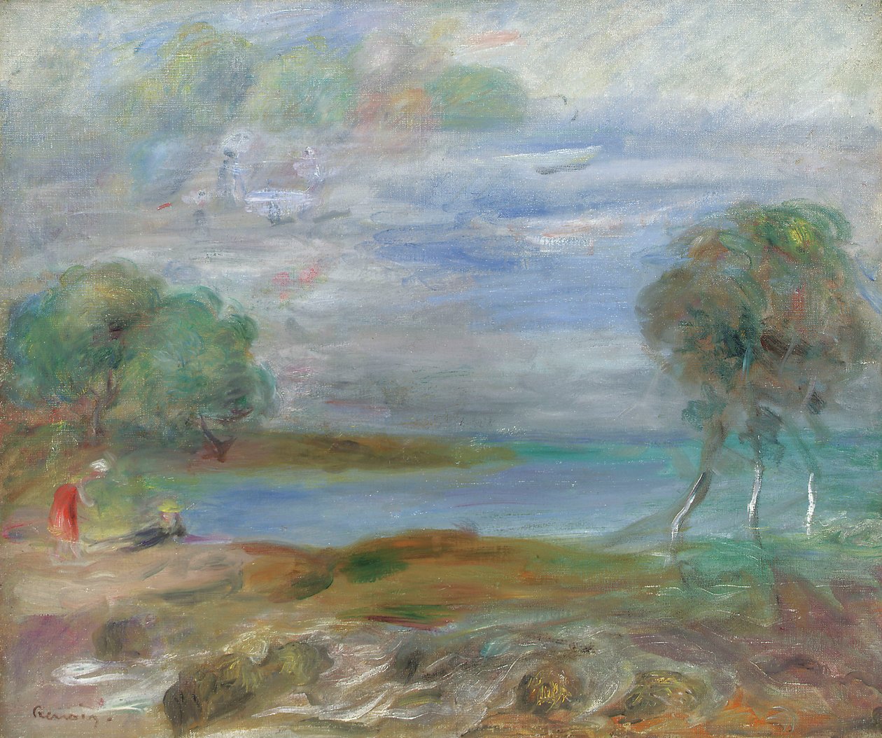 Kaksi ihmistä veden äärellä tekijältä Pierre Auguste Renoir