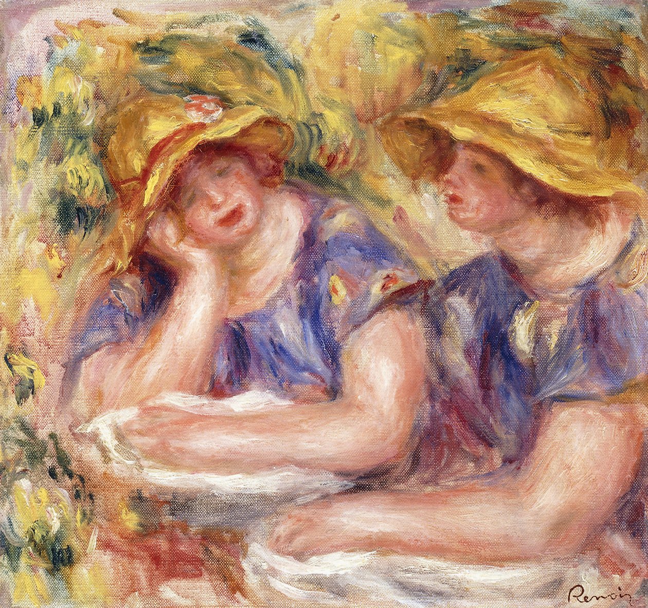 Kaksi naista sinisessä mekossa tekijältä Pierre Auguste Renoir