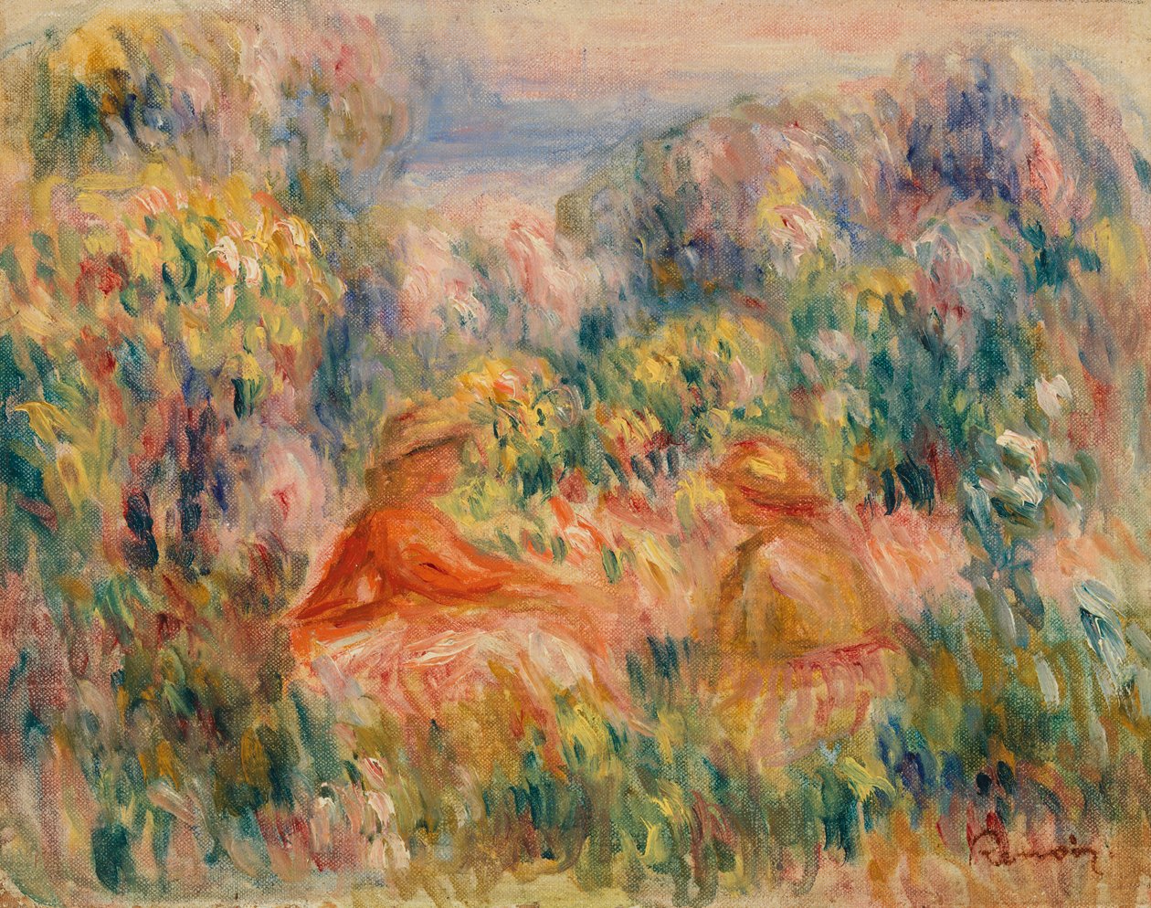 Kaksi naista maisemassa tekijältä Pierre Auguste Renoir