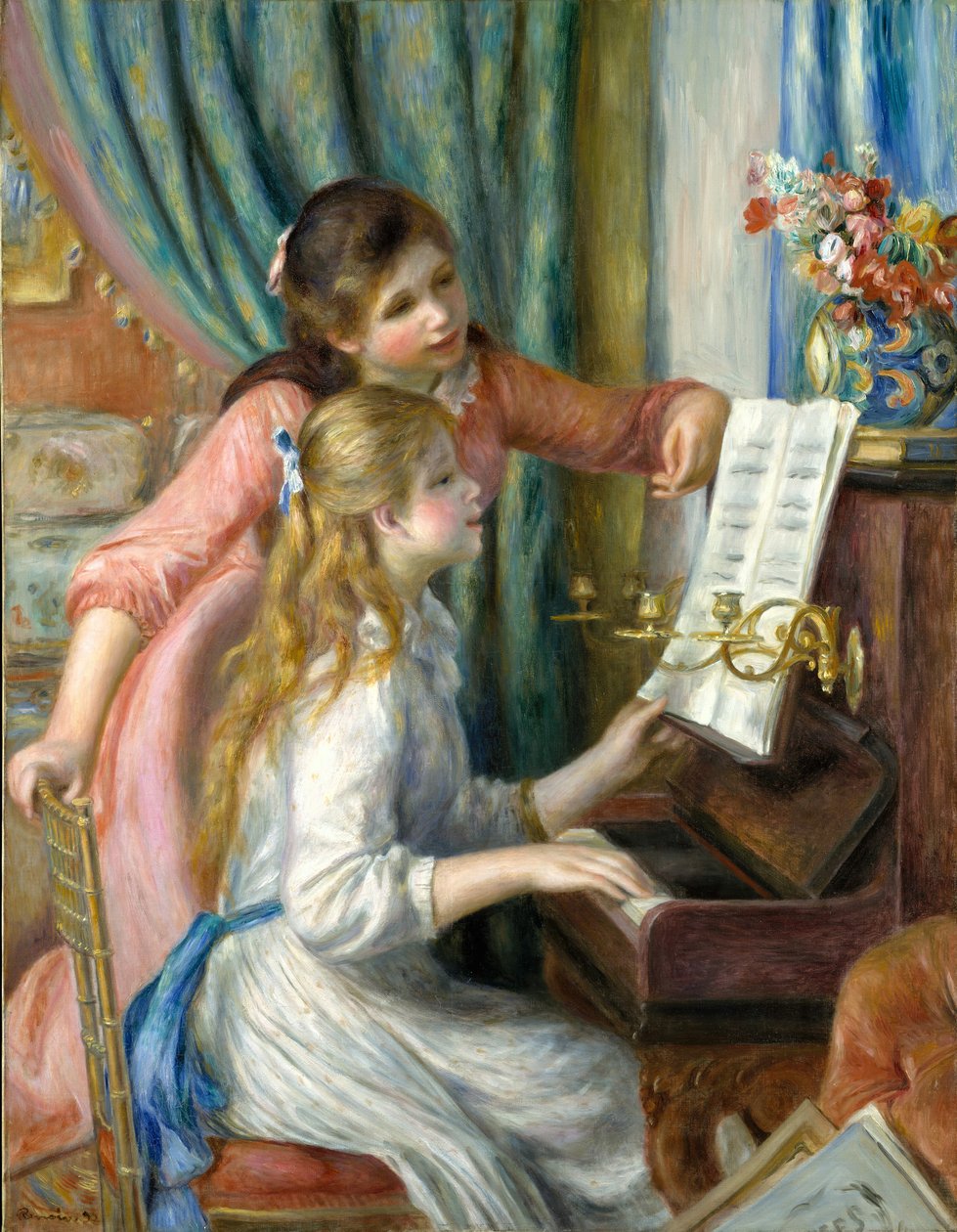 Kaksi nuorta tyttöä pianon ääressä, 1892. tekijältä Pierre Auguste Renoir