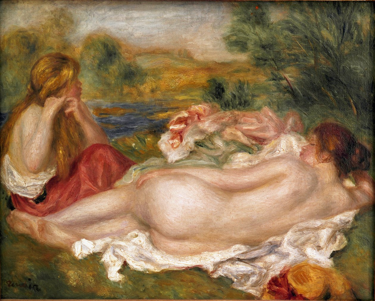 Kaksi uimaria. Pierre Auguste Renoirin maalaus (Pierre-Auguste tekijältä Pierre Auguste Renoir