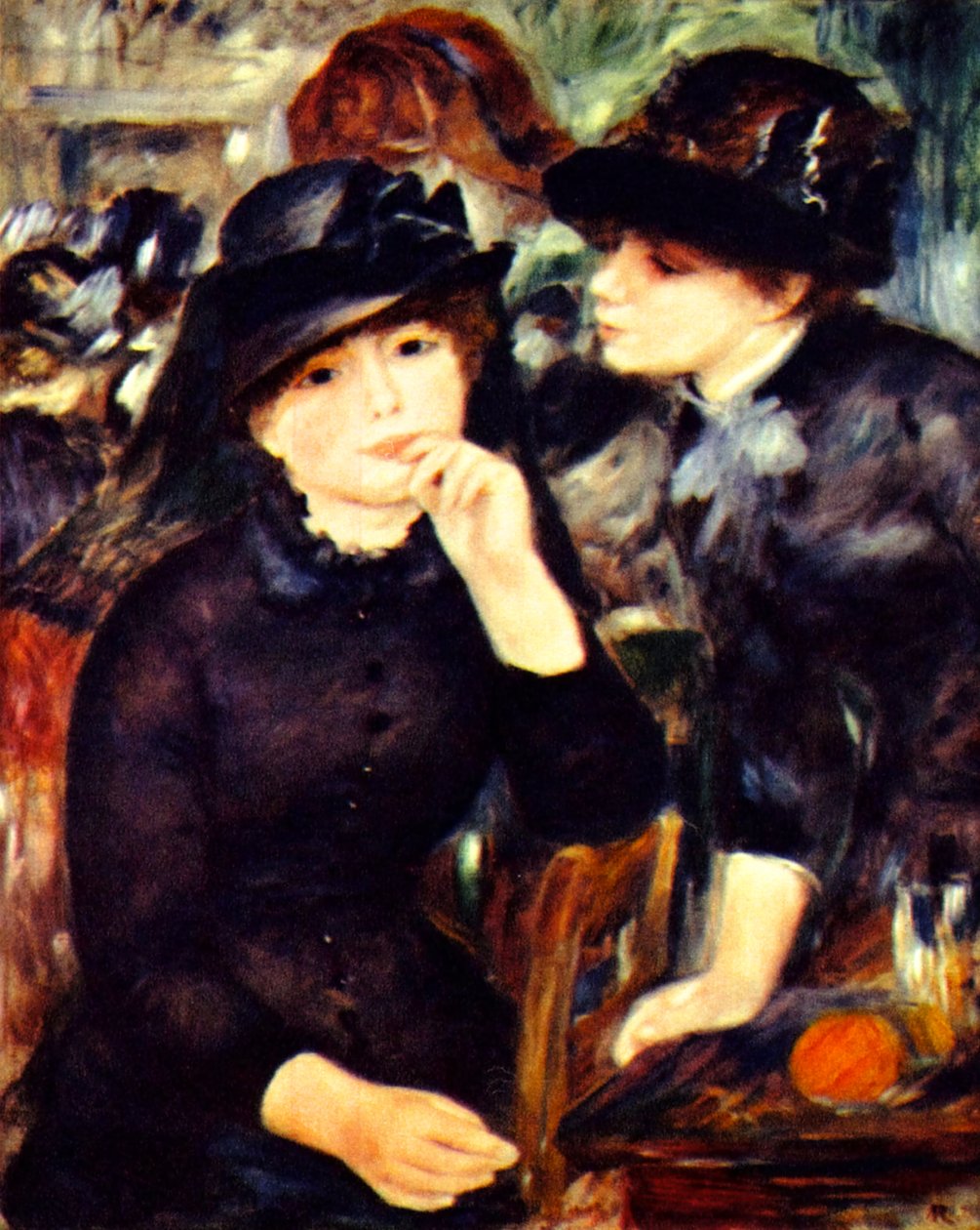 Kaksi mustapukuista tyttöä tekijältä Pierre Auguste Renoir