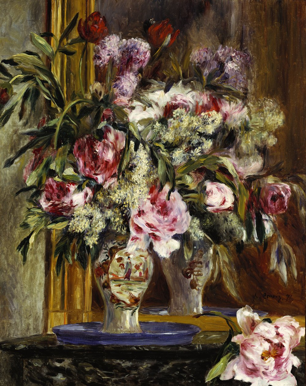 Kukkamaljakko, 1871 tekijältä Pierre Auguste Renoir