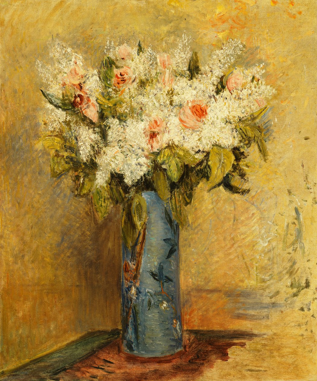 Liljojen ja ruusujen maljakko, n. 1870 tekijältä Pierre Auguste Renoir