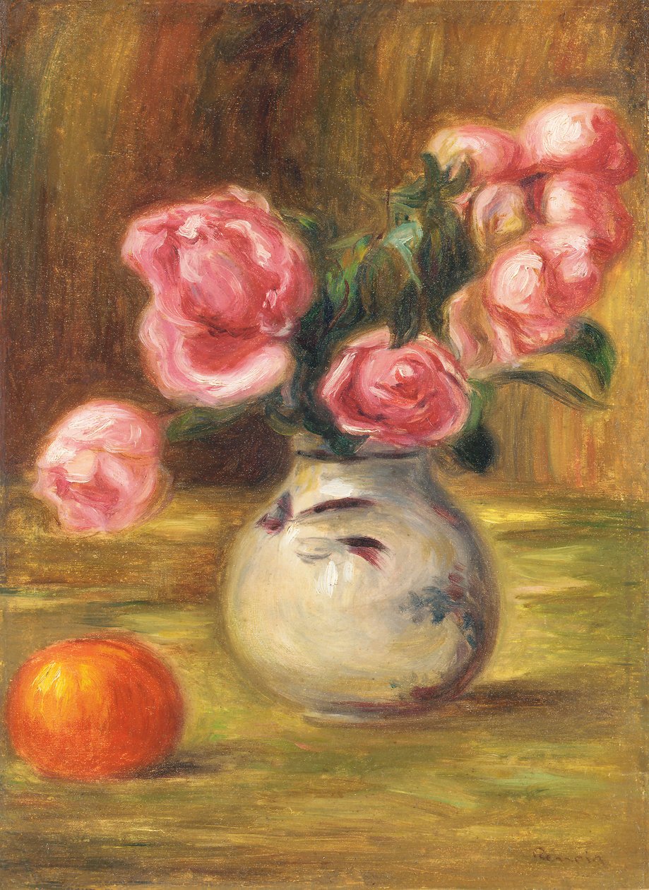 Ruusumaljakko ja appelsiini, 1910 tekijältä Pierre Auguste Renoir
