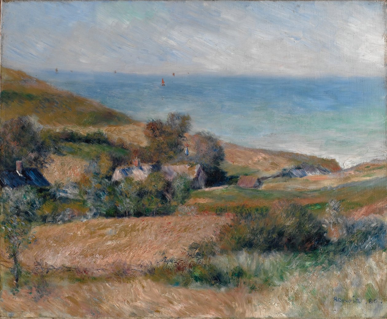 Näkymä merenrannikolle lähellä Wargemontia Normandiassa, 1880. tekijältä Pierre Auguste Renoir