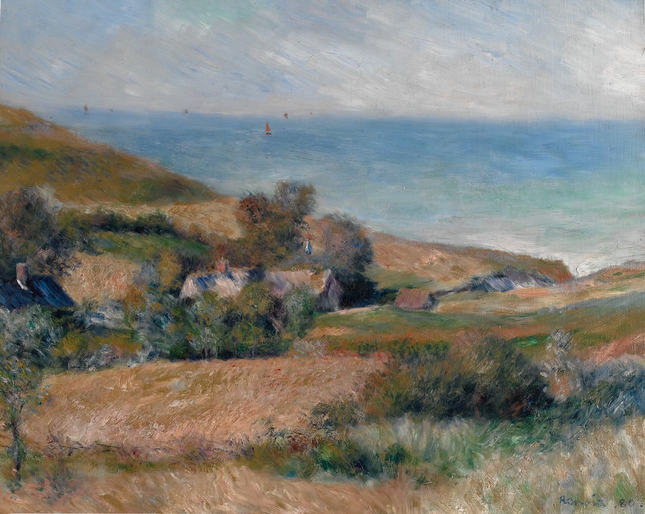Näkymä merenrannikolle lähellä Wargemontia Normandiassa, 1880. tekijältä Pierre Auguste Renoir