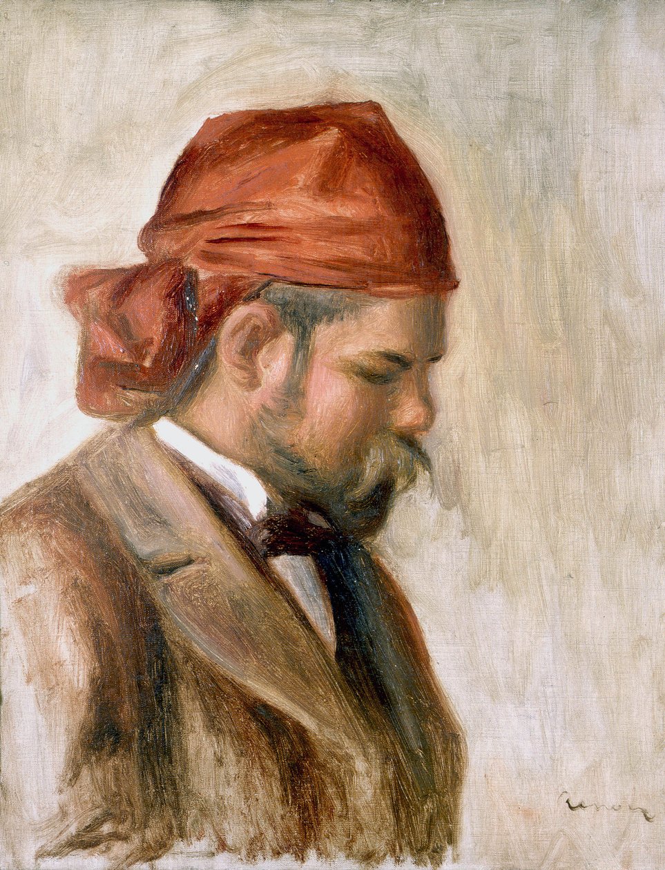 Vollard punaisen huivin kanssa tekijältä Pierre Auguste Renoir
