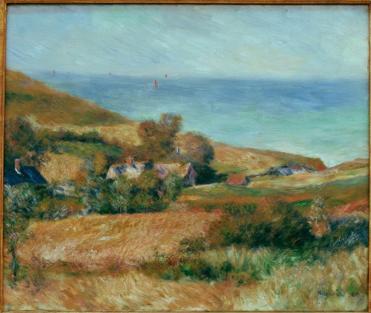 Näkymä rannikolle lähellä Wargemontia Normandiassa tekijältä Pierre Auguste Renoir