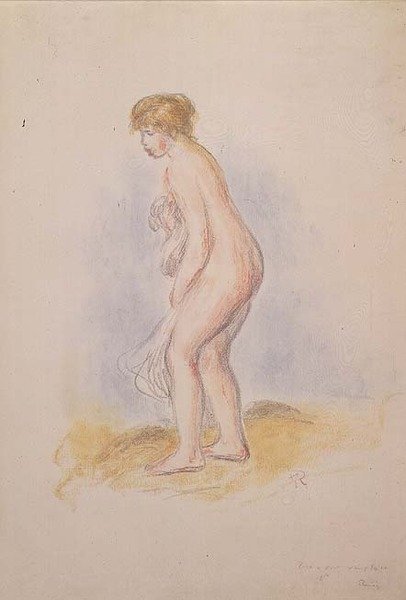 Nainen kylpejä tekijältä Pierre Auguste Renoir