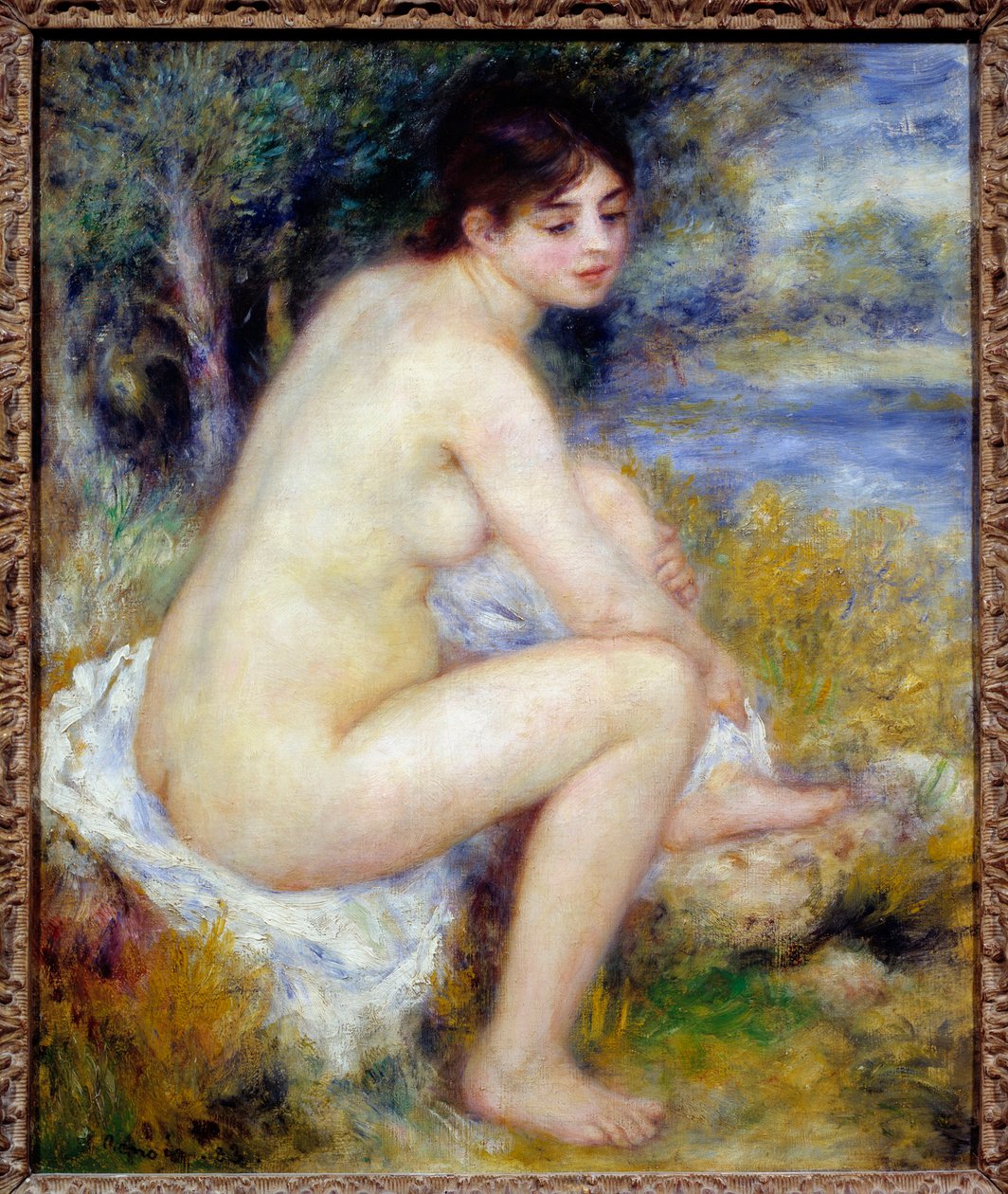 Nainen alaston maisemamaalauksessa Pierre Auguste Renoir (1841-1919) 1883 su. 0,65 x 0,54 m Pariisi, Musee de l
