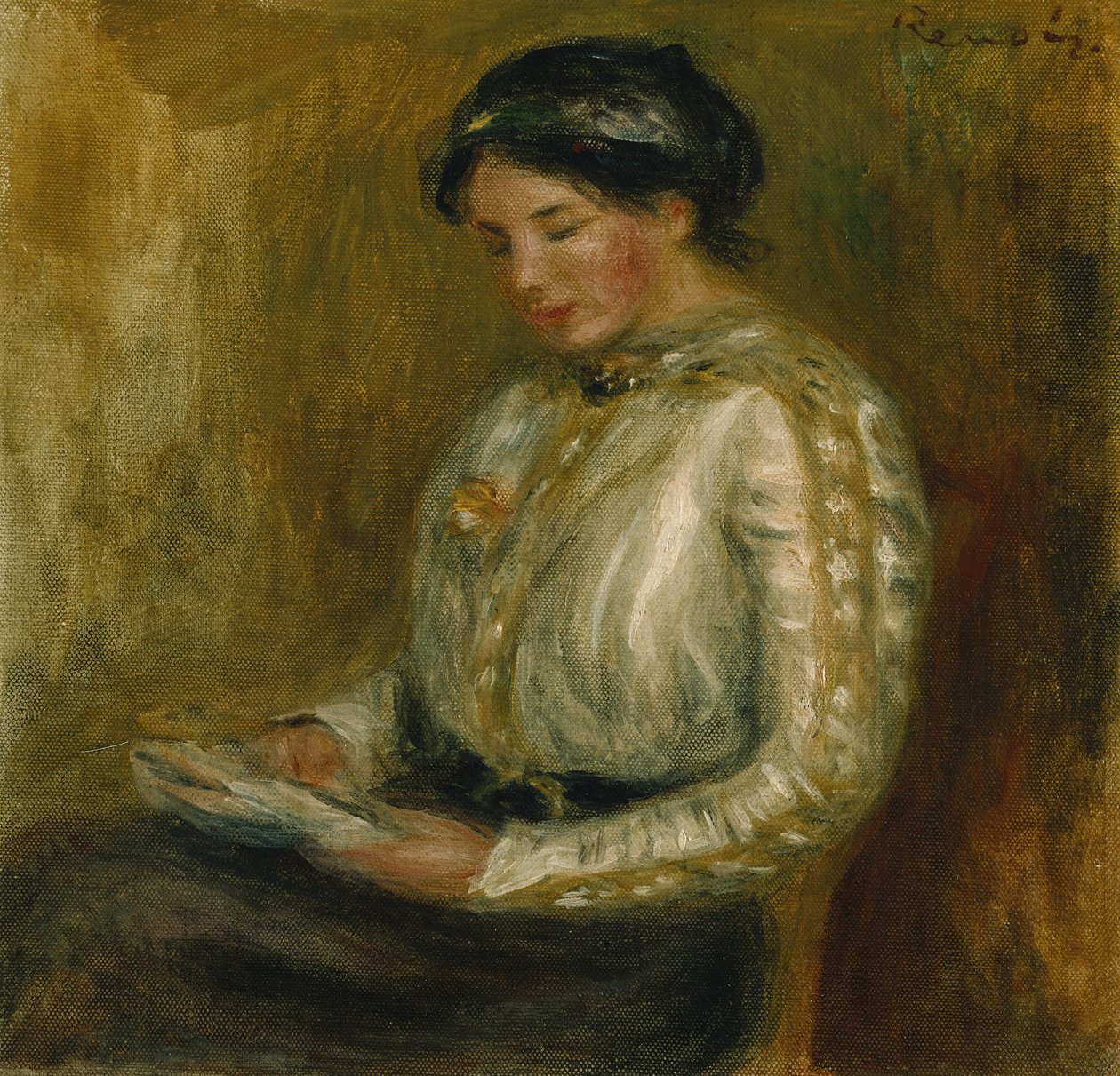 Lukeva nainen tekijältä Pierre Auguste Renoir