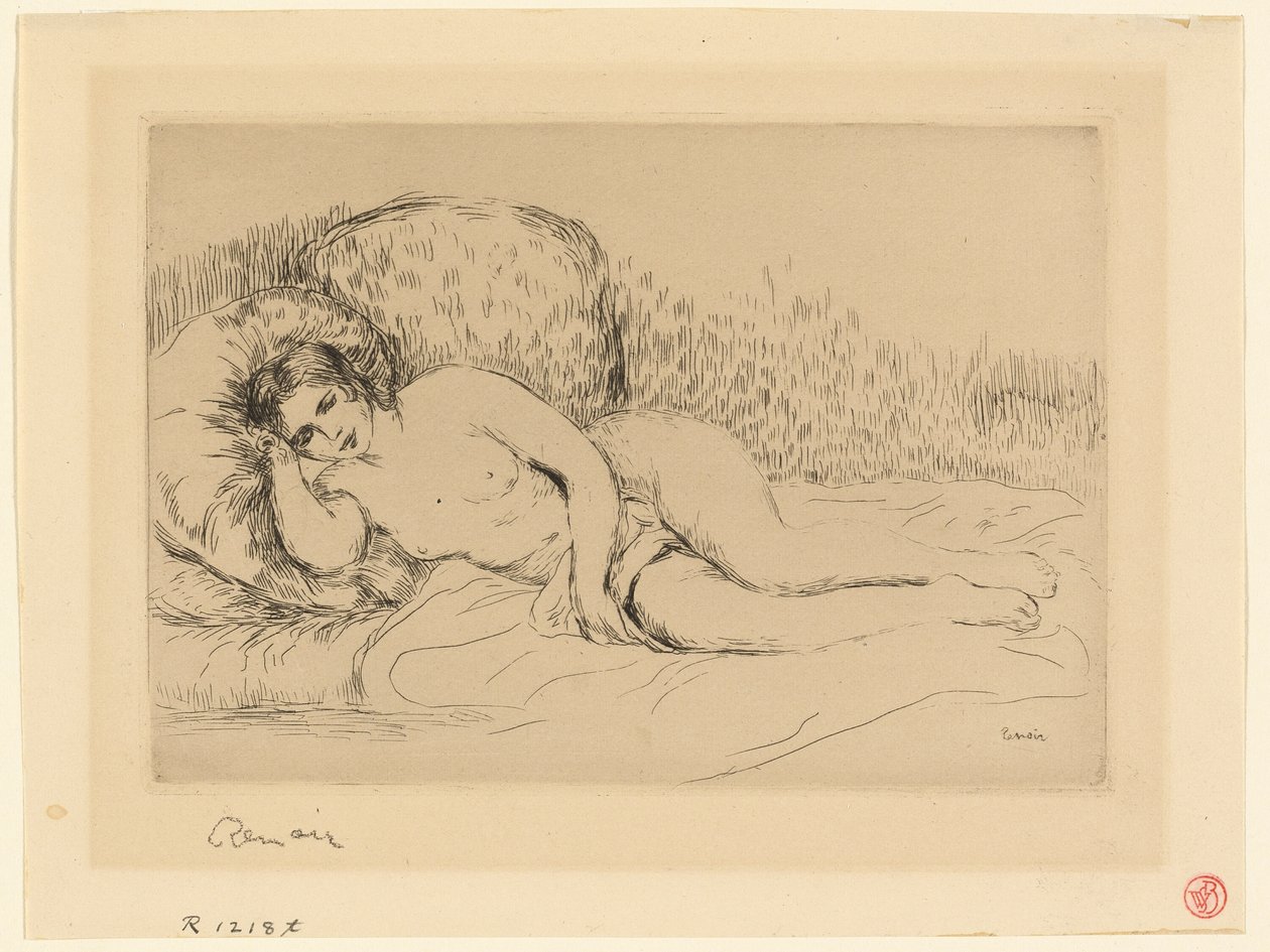Nainen makuuasennossa, vasemmalla tekijältä Pierre Auguste Renoir