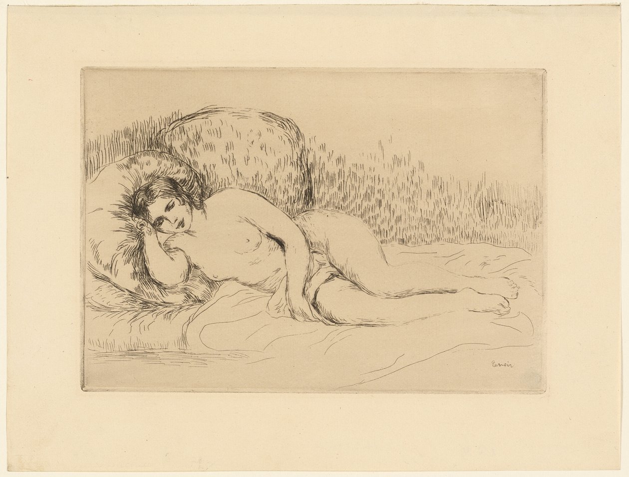 Nainen makuuasennossa, vasemmalla tekijältä Pierre Auguste Renoir