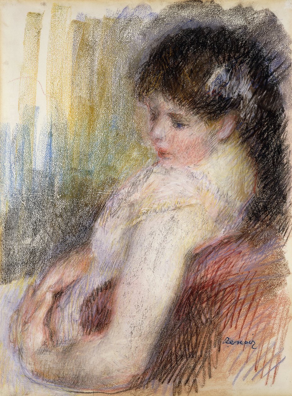 nainen istuu; Istuva nainen, 1879 tekijältä Pierre Auguste Renoir