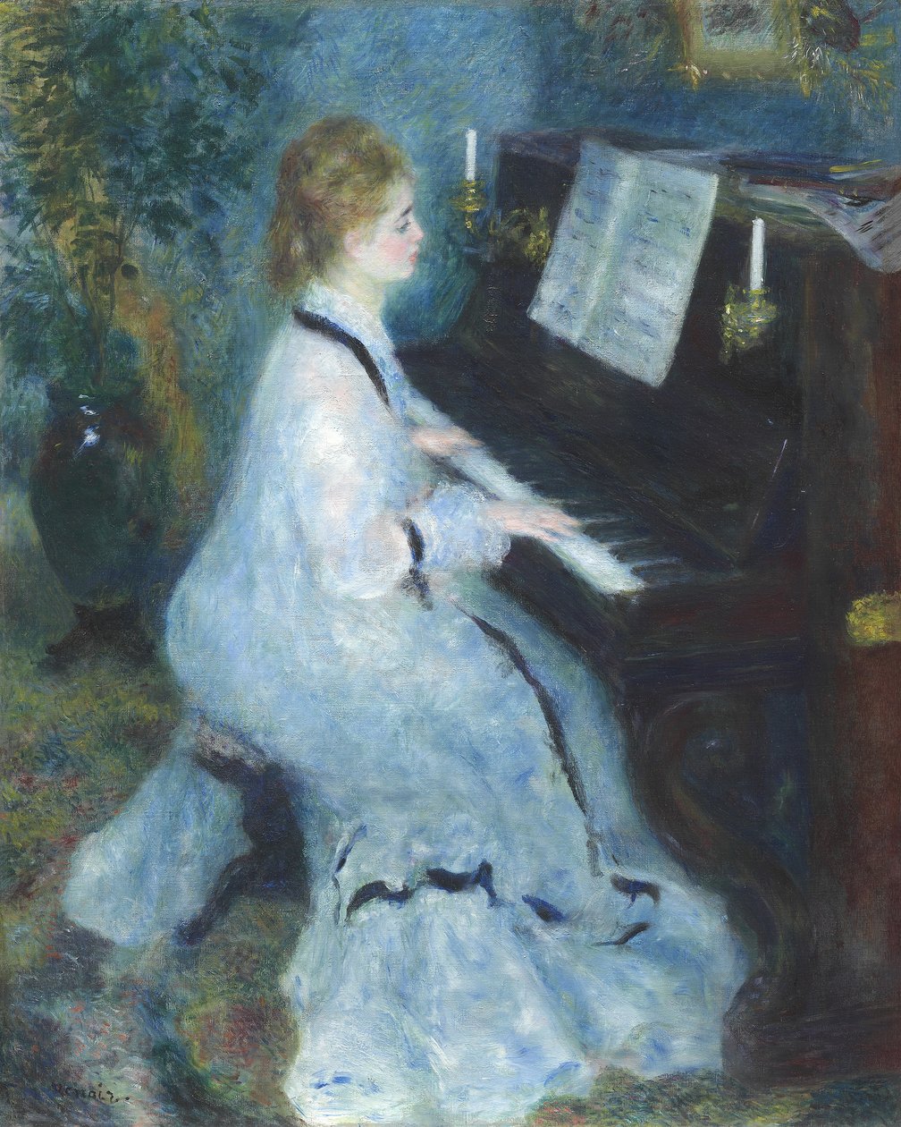 Nainen pianon ääressä, 1875-76 tekijältä Pierre Auguste Renoir