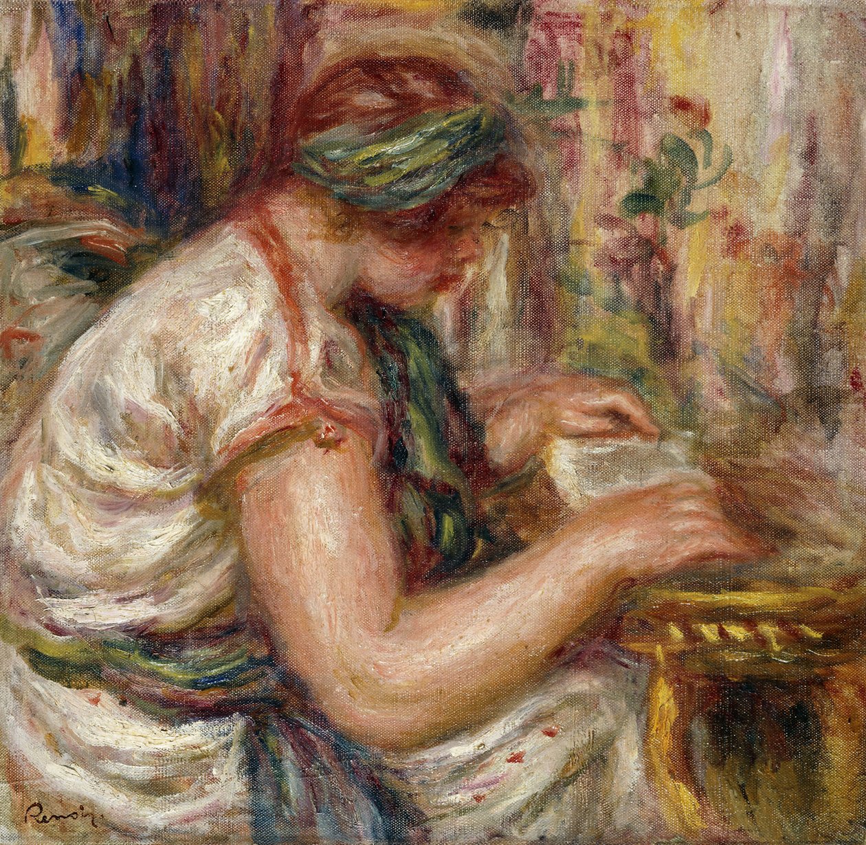Nainen arabialaisessa mekossa lukeminen; Nainen arabipuserossa lukemassa, 1919 tekijältä Pierre Auguste Renoir