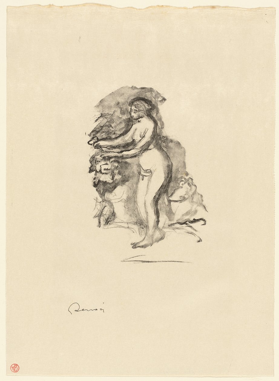 Nainen viinirypäleen kanssa tekijältä Pierre Auguste Renoir