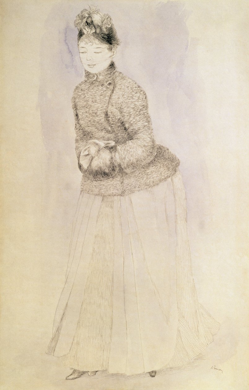 Nainen muffin kanssa tekijältä Pierre Auguste Renoir