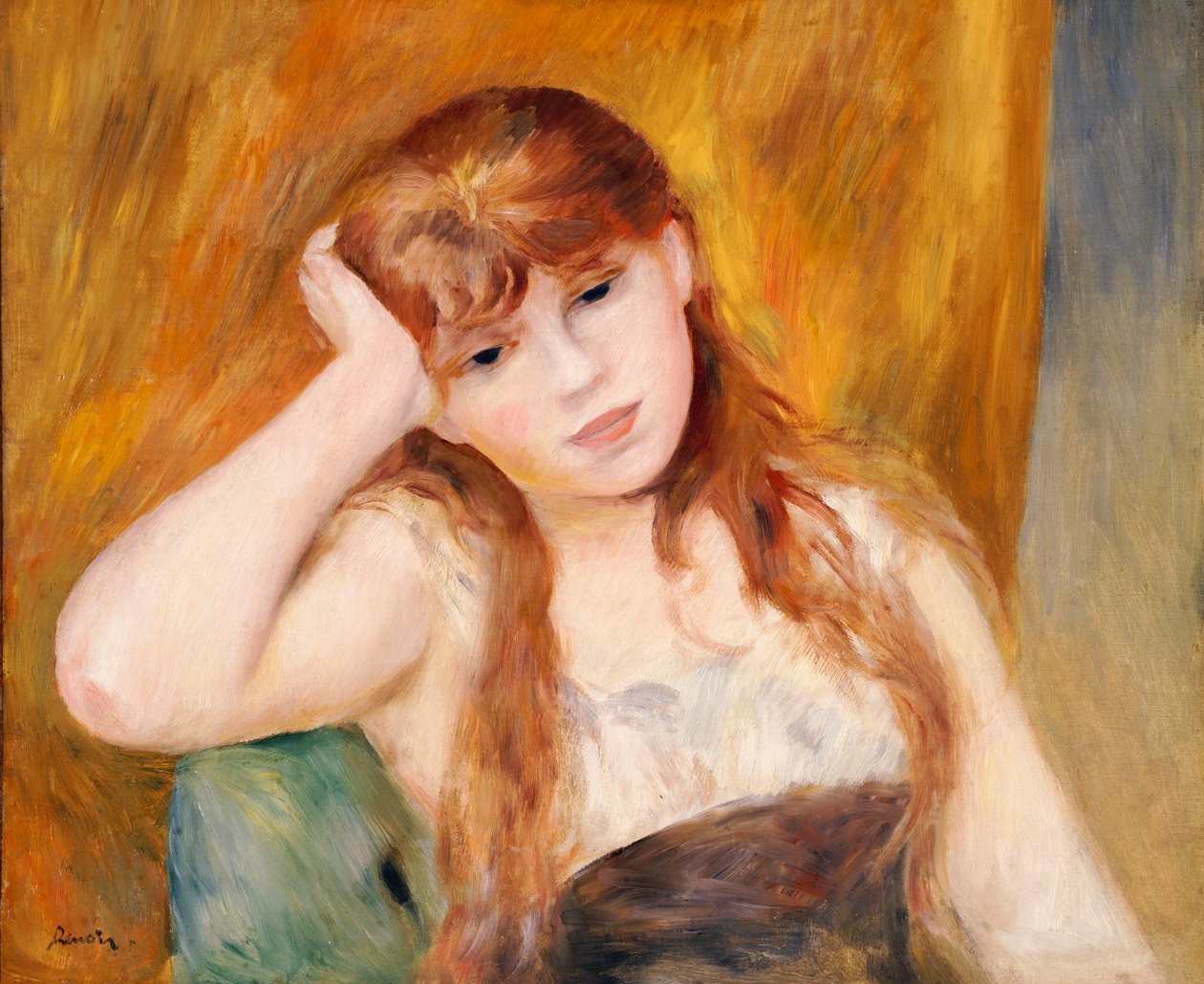Nuori blondi tyttö, 1886 tekijältä Pierre Auguste Renoir