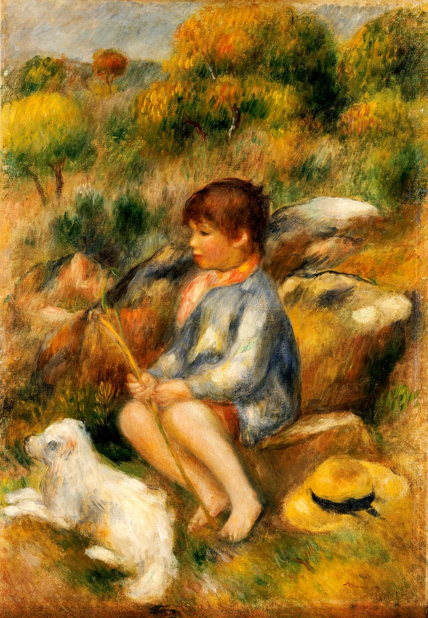 Nuori poika puron luona, 1890 tekijältä Pierre Auguste Renoir