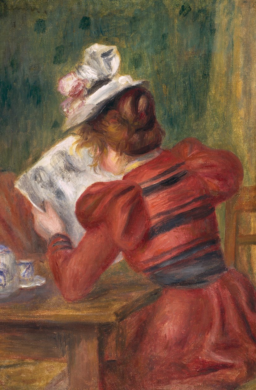 Nuori tyttö lukemassa, 1897 tekijältä Pierre Auguste Renoir